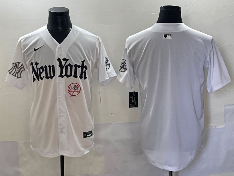 Men 2025 New York Yankees Blank White Five generations Joint Name Nike MLB Jersey style 108->new york yankees->MLB Jersey